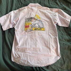 Vintage Lilac European Illustrated button down